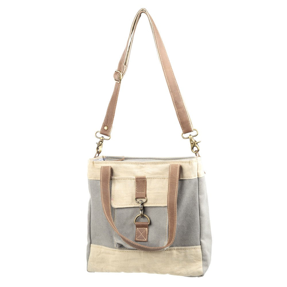 Grey and Cream Shoulder Bag