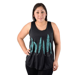Turquoise Feathers Graphic Tank