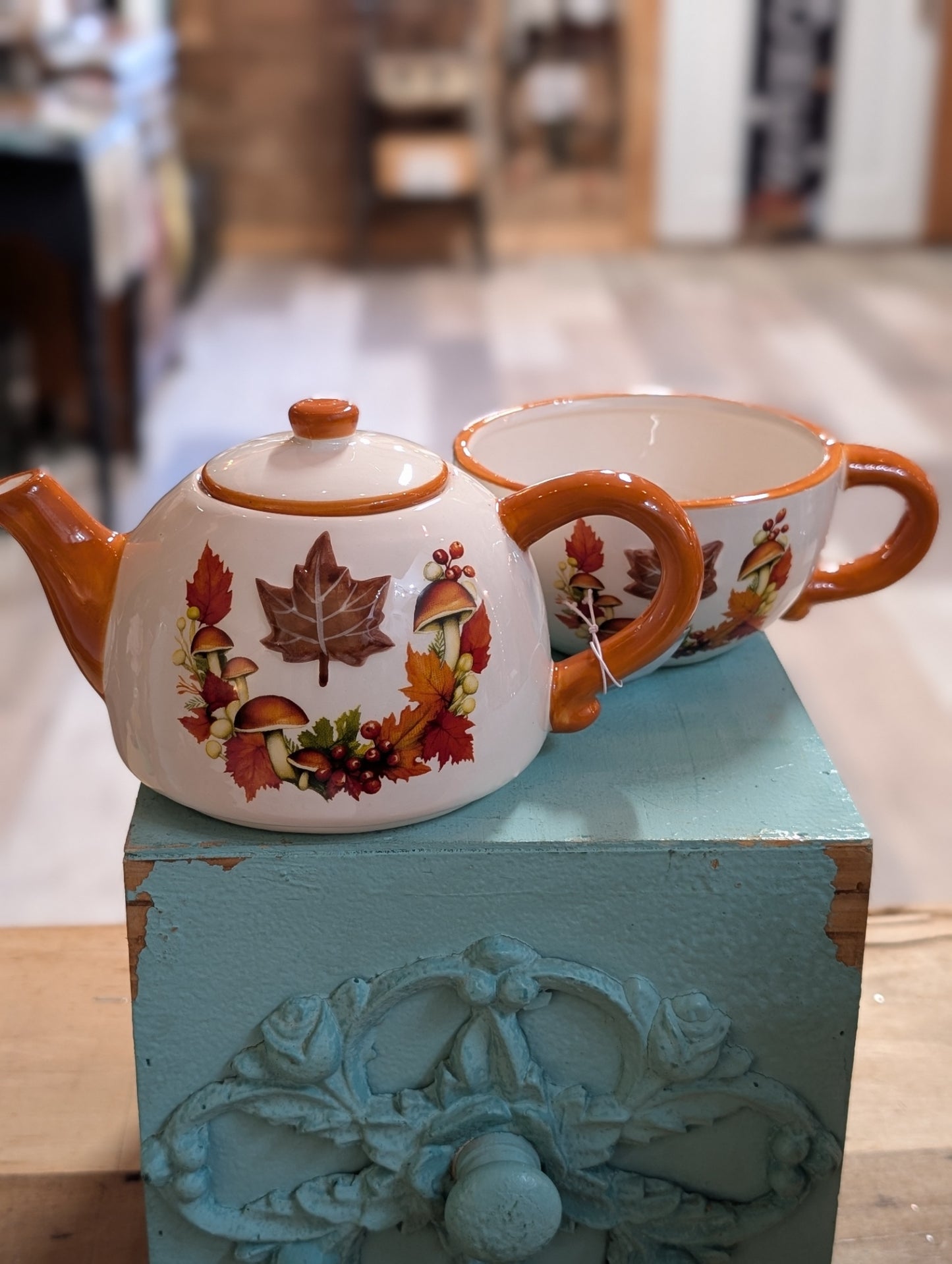 Happy Fall Teapot w/ Mug Set