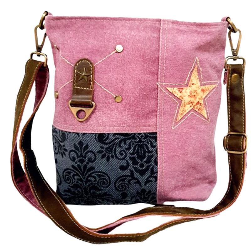 Pink and Black Star Shoulder Bag