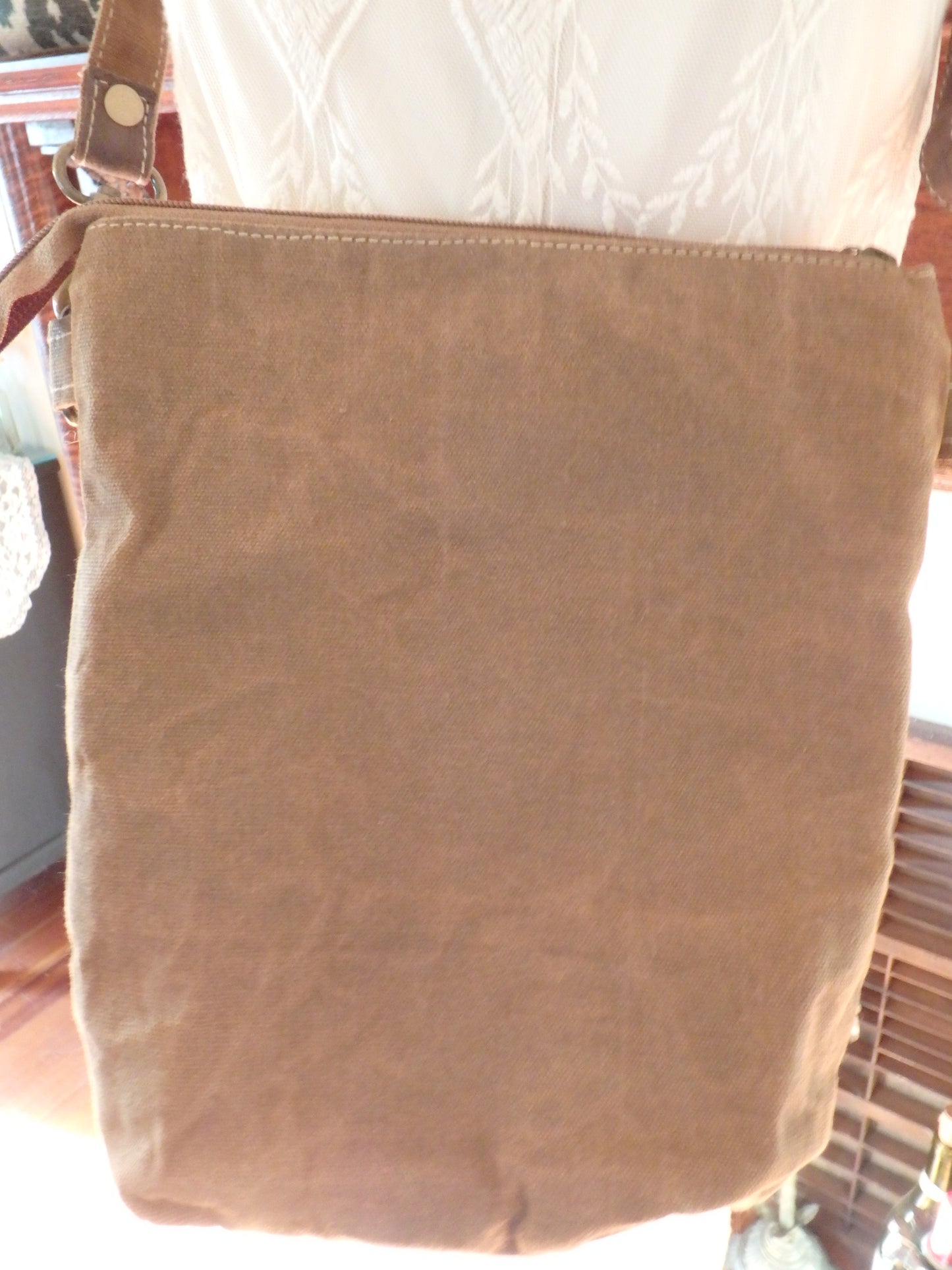 Double Zipper Postcard Crossbody Bag