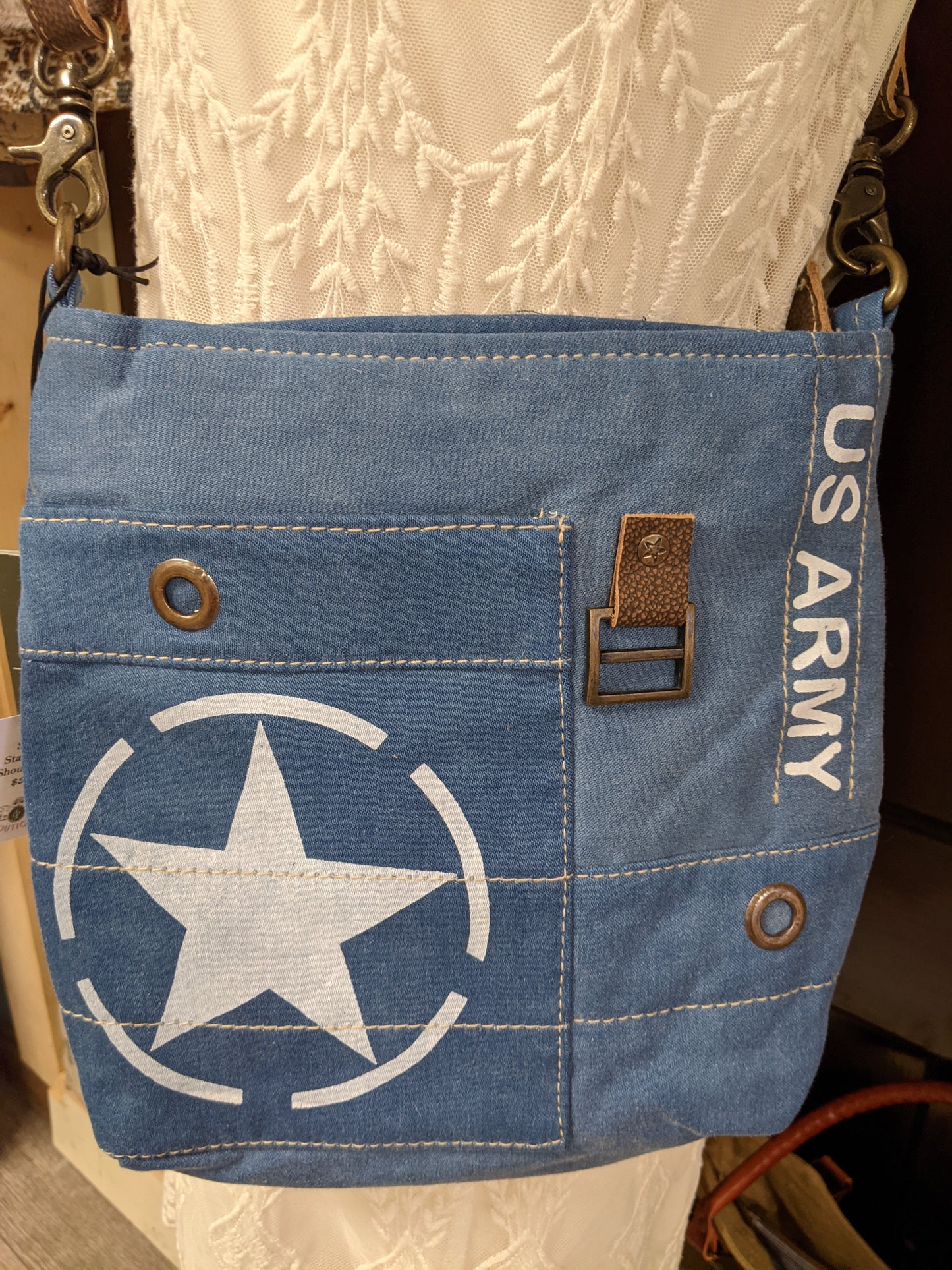 Star Denim Shoulder Bag