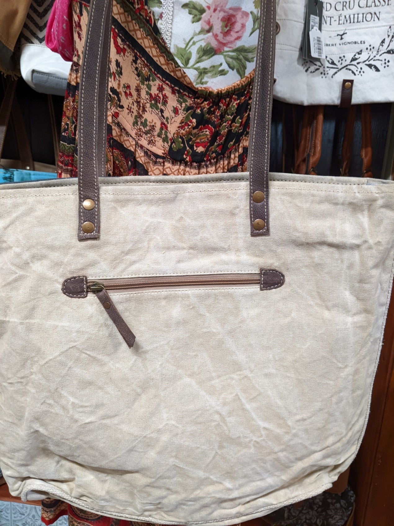 Vintage Merlot Canvas Tote