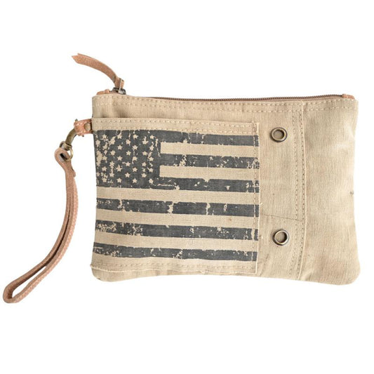 Vintage Flag Wristlet