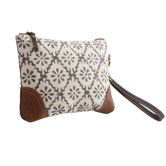 Geometric Floral Wristlet