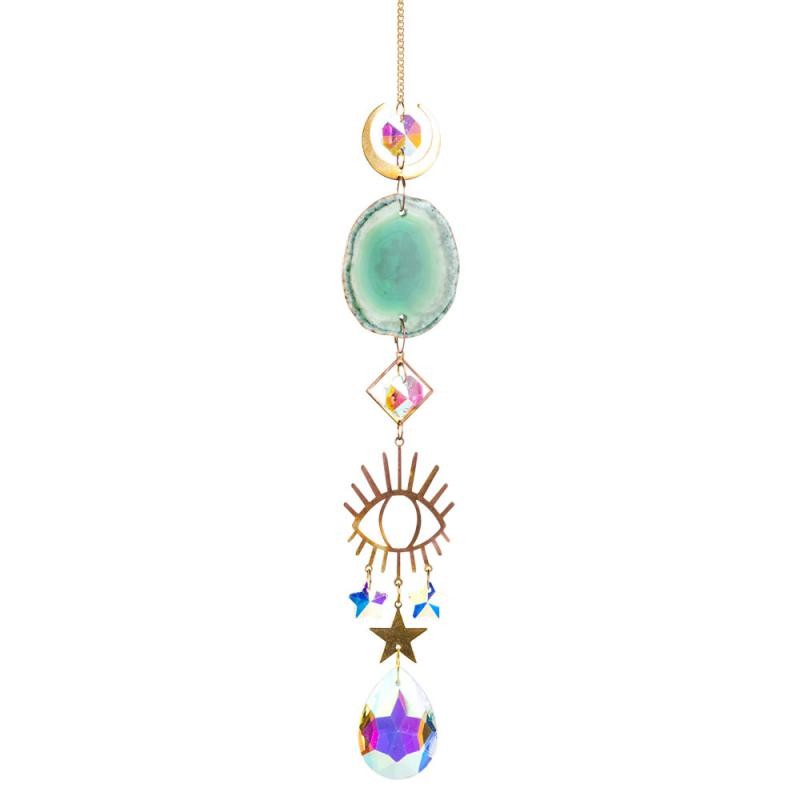 Evil Eye Agate Crystal Suncatcher