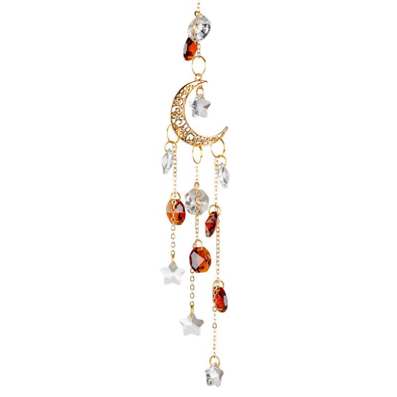 Amber Crystal Moon Suncatcher