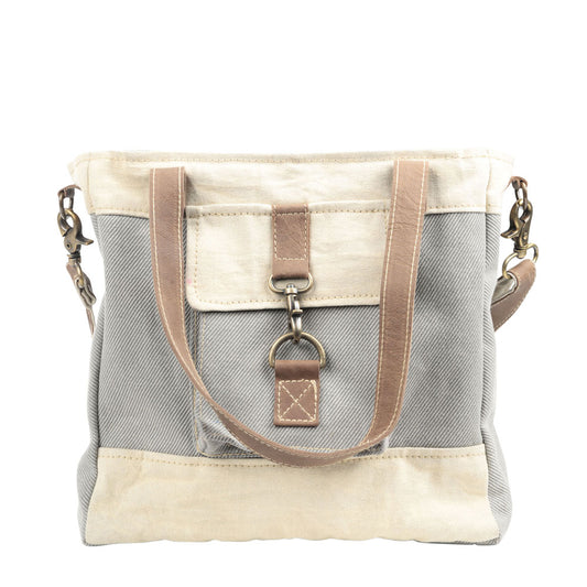 Grey and Cream Shoulder Bag