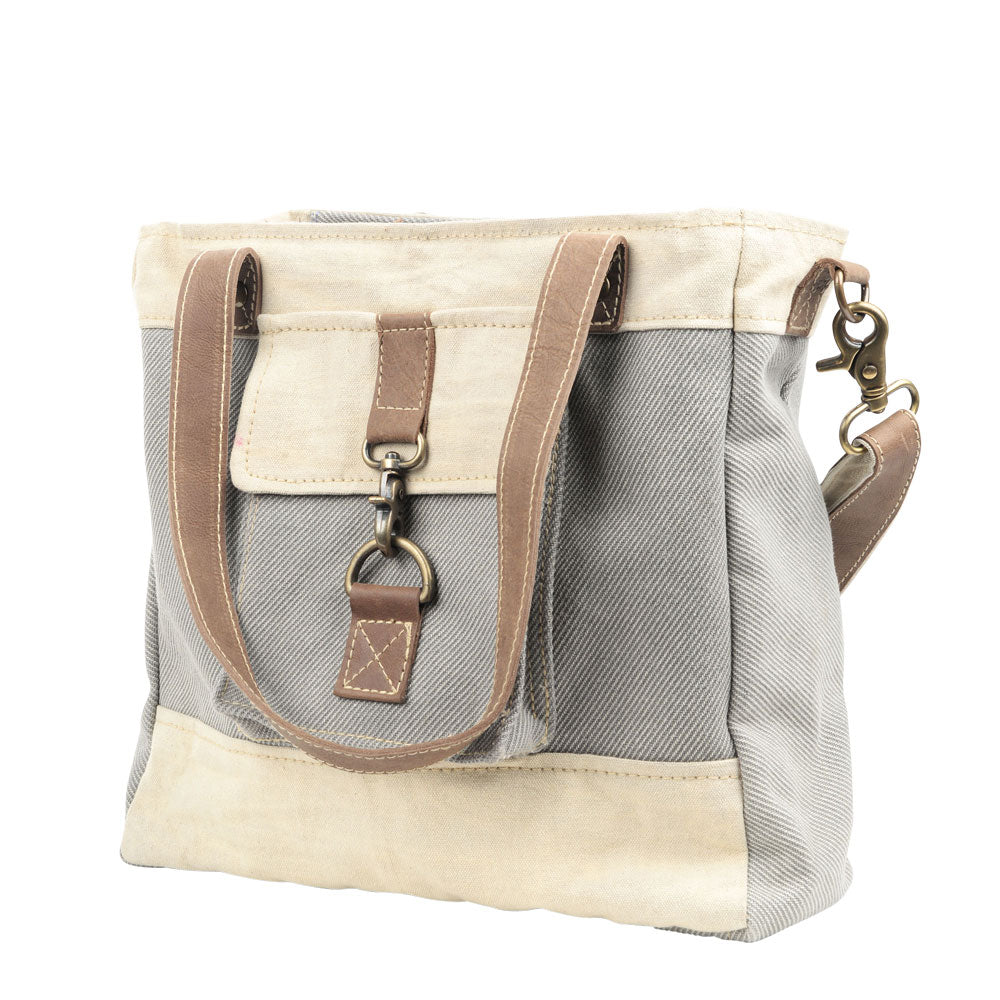 Grey and Cream Shoulder Bag