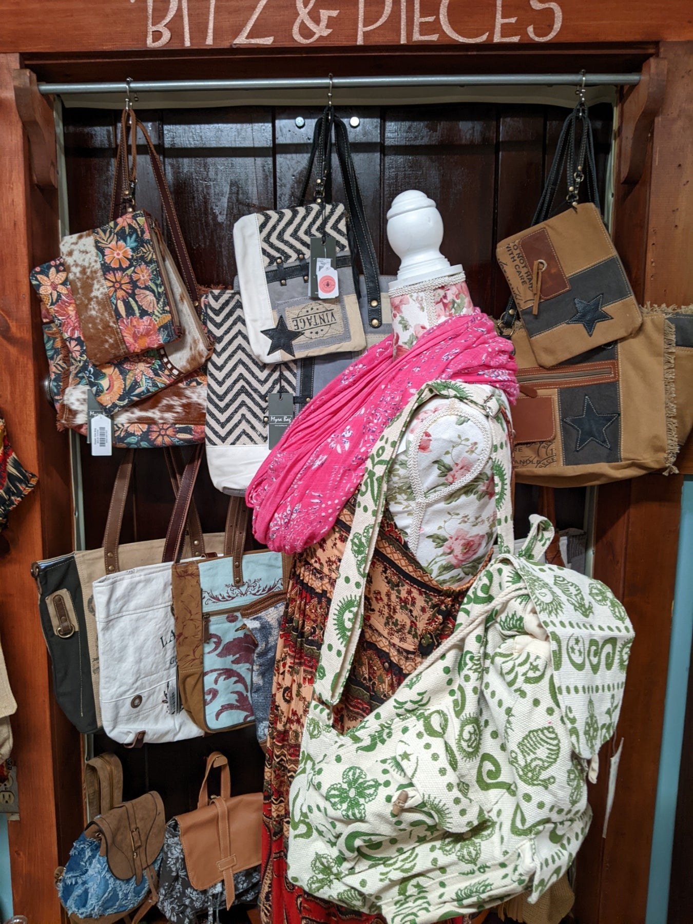 Green Henna Print Backpack