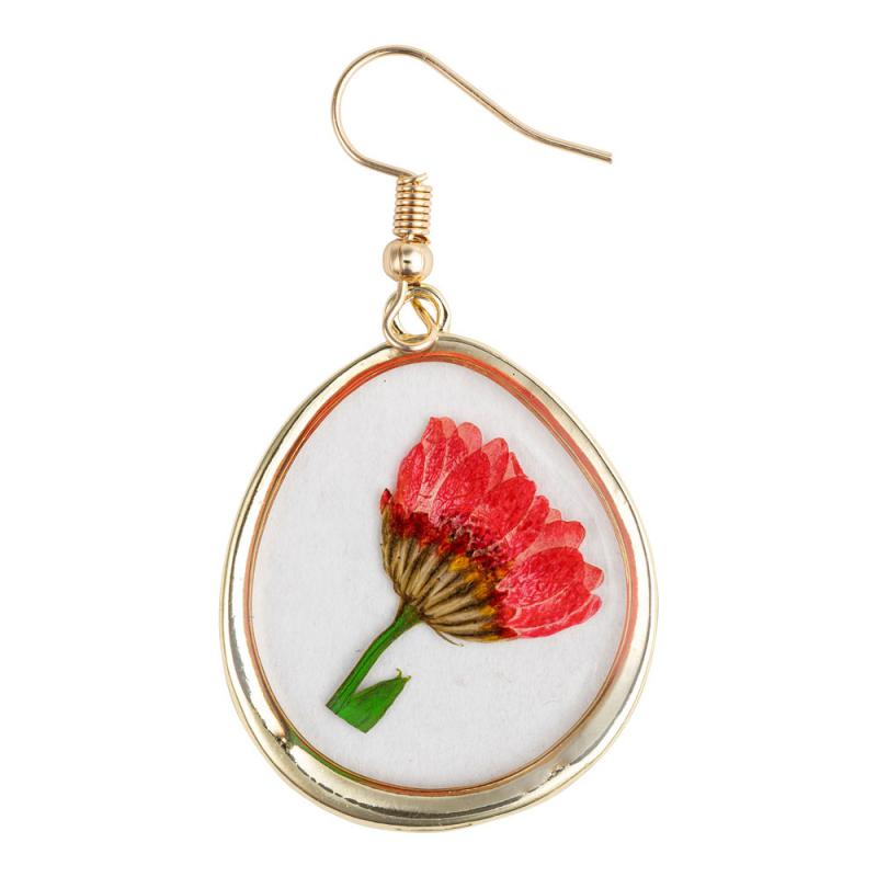 Teardrop Dried Flower Earrings