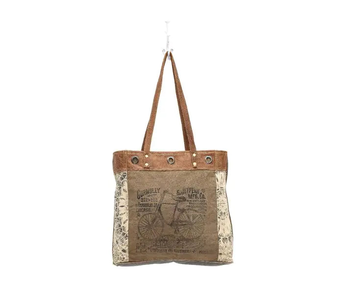 Bi-Cycle Print Canvas Tote