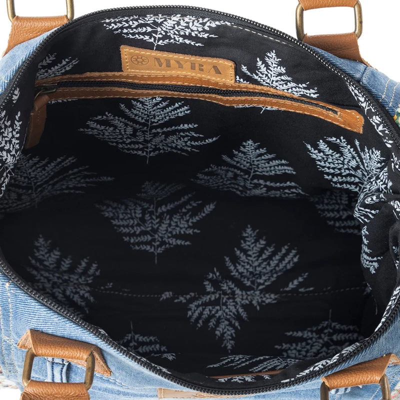 Crimson Glade Tote Denim & Floral