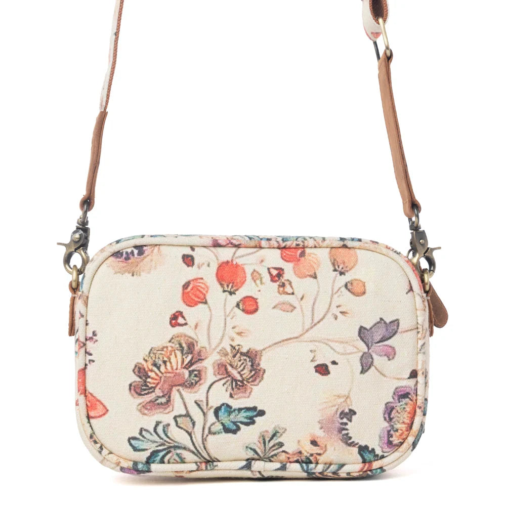 Meadow Song Cotton & Leather Crossbody in Primrose Yellow