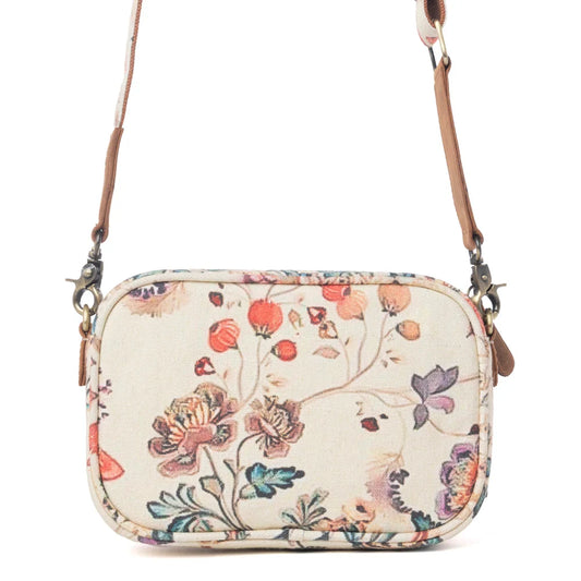 Meadow Song Cotton & Leather Crossbody in Primrose Yellow