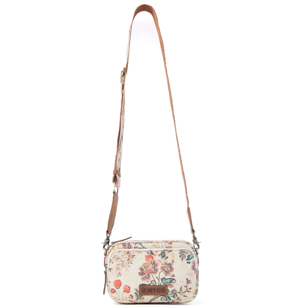 Meadow Song Cotton & Leather Crossbody in Primrose Yellow