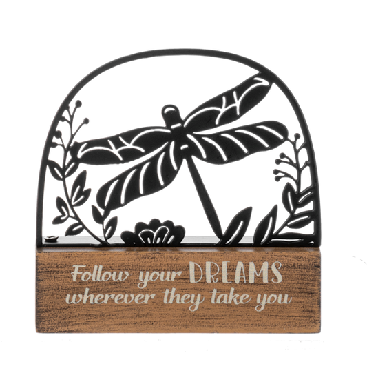 Dragonfly 'Dreams' Wooden Block