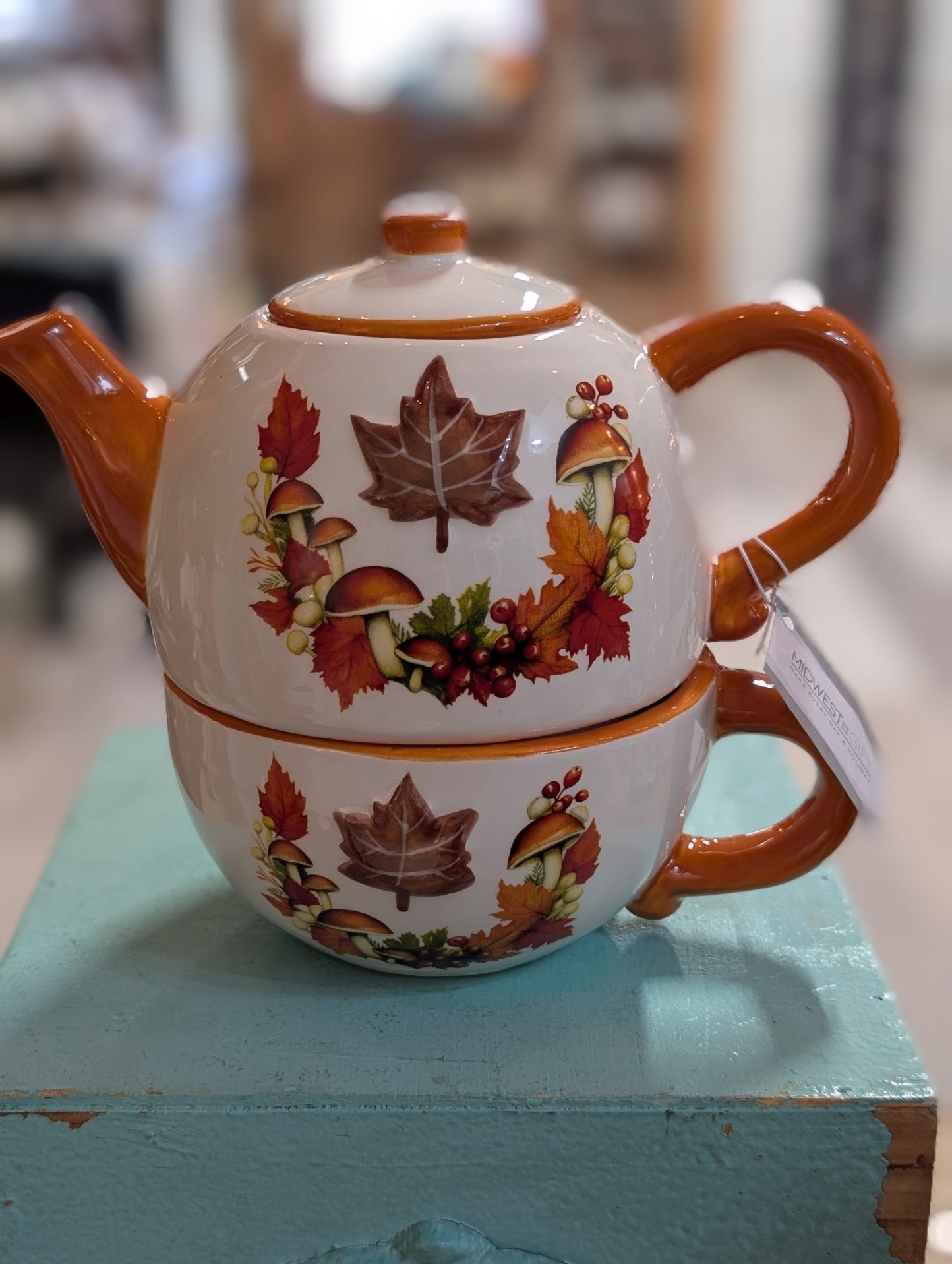 Happy Fall Teapot w/ Mug Set