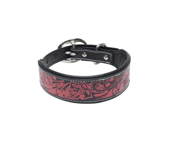 Lucky Dog Hand-Tooled Dog Collar