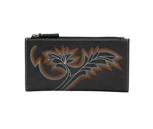 Mini Floral Black Wallet