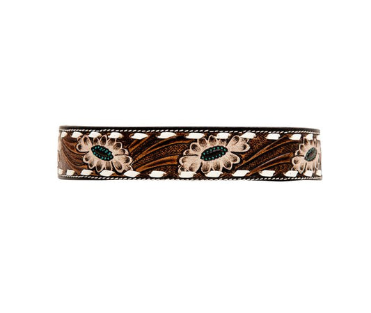 Hotshots Hand-Tooled Leather Dog Collar