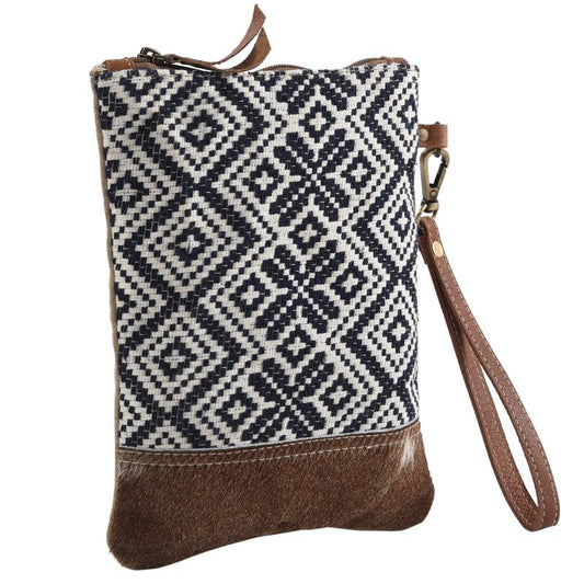 Vertical Blue Rug Wristlet