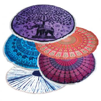 Blue Round Tapestry