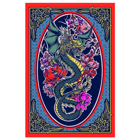 Dragon Flower 3D Tapestry