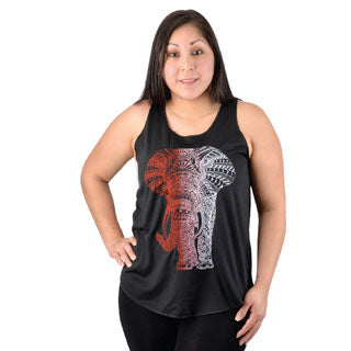 Elephant Colored Graphic Tank (Black)