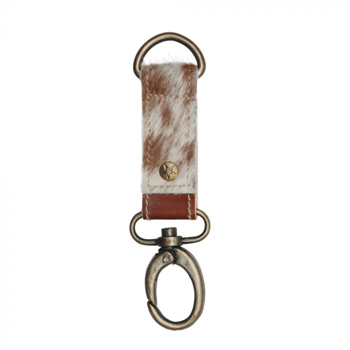 Brown & White Key Fob