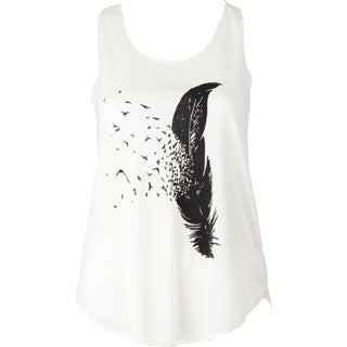 Feather Graphic Tank (White)